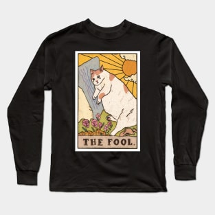 Sad Cat Meme The Fool Tarot Long Sleeve T-Shirt